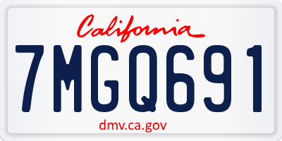 CA license plate 7MGQ691