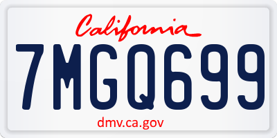 CA license plate 7MGQ699