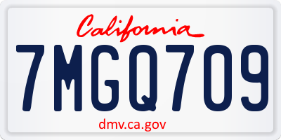 CA license plate 7MGQ709