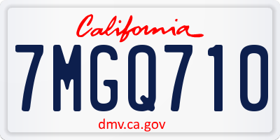 CA license plate 7MGQ710