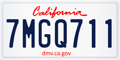CA license plate 7MGQ711