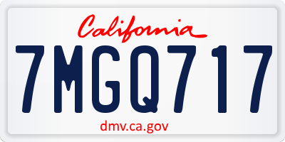 CA license plate 7MGQ717