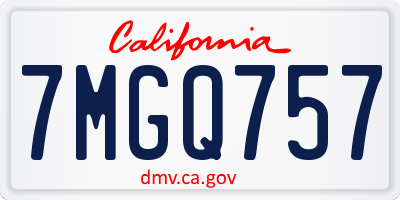 CA license plate 7MGQ757