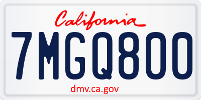 CA license plate 7MGQ800