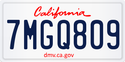 CA license plate 7MGQ809
