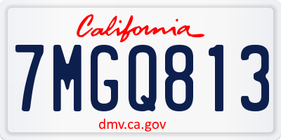 CA license plate 7MGQ813