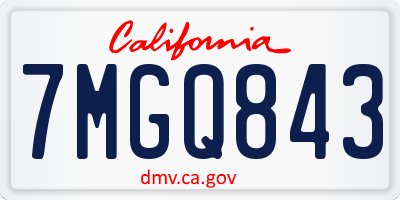 CA license plate 7MGQ843