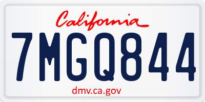 CA license plate 7MGQ844