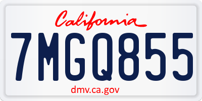 CA license plate 7MGQ855