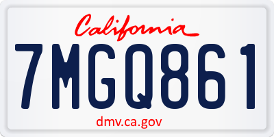 CA license plate 7MGQ861