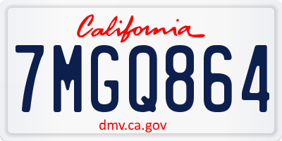 CA license plate 7MGQ864
