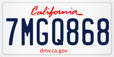 CA license plate 7MGQ868