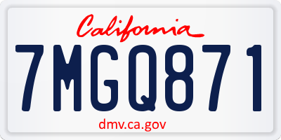 CA license plate 7MGQ871