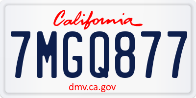 CA license plate 7MGQ877