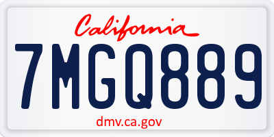 CA license plate 7MGQ889