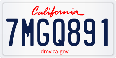 CA license plate 7MGQ891