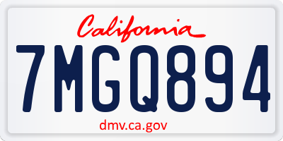CA license plate 7MGQ894