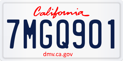 CA license plate 7MGQ901