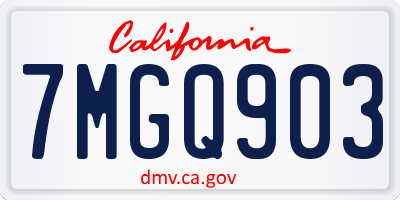 CA license plate 7MGQ903