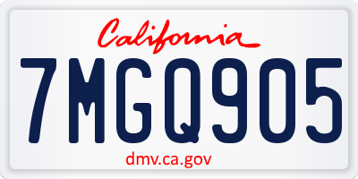 CA license plate 7MGQ905