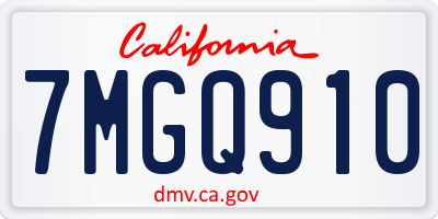 CA license plate 7MGQ910