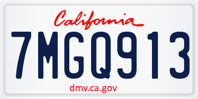 CA license plate 7MGQ913