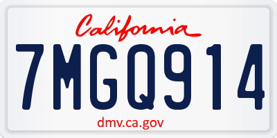CA license plate 7MGQ914