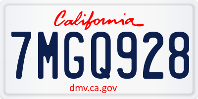 CA license plate 7MGQ928
