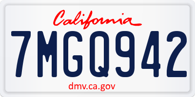 CA license plate 7MGQ942