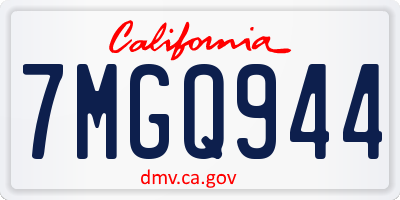 CA license plate 7MGQ944