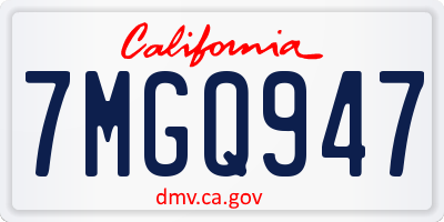 CA license plate 7MGQ947