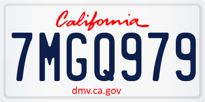 CA license plate 7MGQ979
