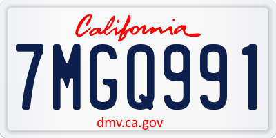 CA license plate 7MGQ991
