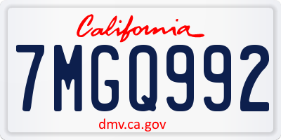 CA license plate 7MGQ992