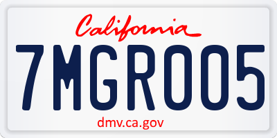 CA license plate 7MGR005