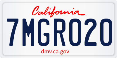 CA license plate 7MGR020