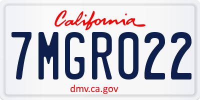 CA license plate 7MGR022
