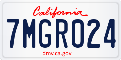 CA license plate 7MGR024