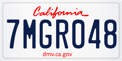 CA license plate 7MGR048