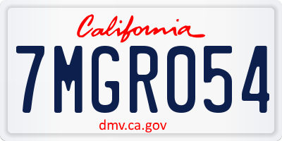 CA license plate 7MGR054