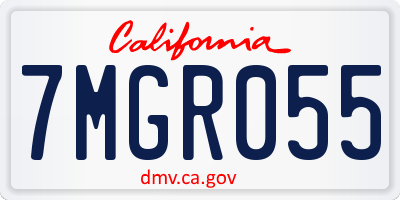 CA license plate 7MGR055
