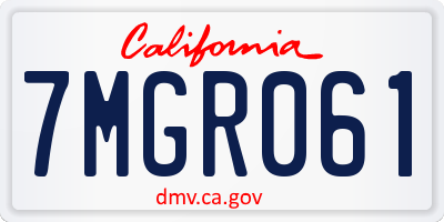 CA license plate 7MGR061