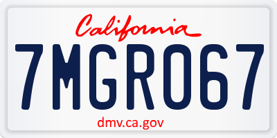 CA license plate 7MGR067