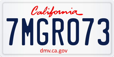 CA license plate 7MGR073