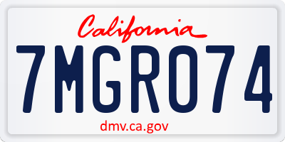 CA license plate 7MGR074