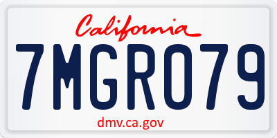 CA license plate 7MGR079
