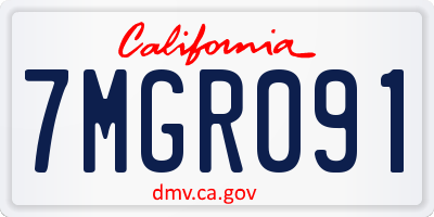 CA license plate 7MGR091