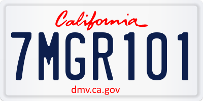 CA license plate 7MGR101