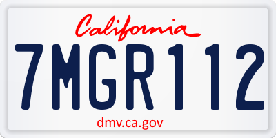CA license plate 7MGR112