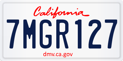 CA license plate 7MGR127